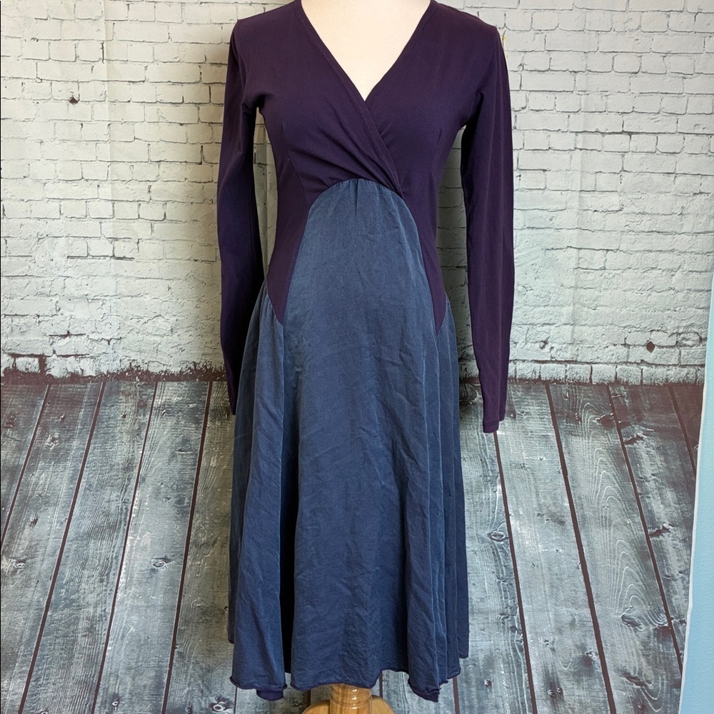 Luna Luz Dress Mixed Media Cotton Silk Sz S  Whimsical Lagenlook Art To Wear